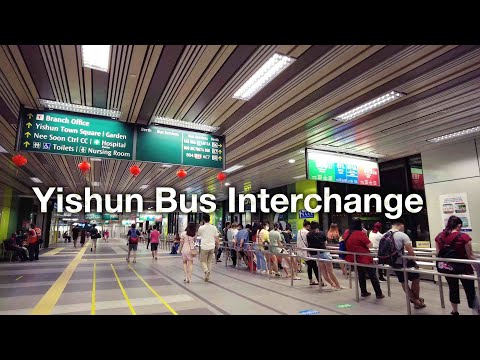 Singapore Yishun Bus Interchange - Yishun Town Centre Walking Tour in 4K &amp; Binaural Audio