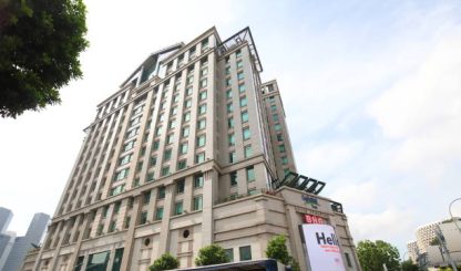 Singapore - November 16, 2018: Bugis Junction Shopping mall cityscape Singapore